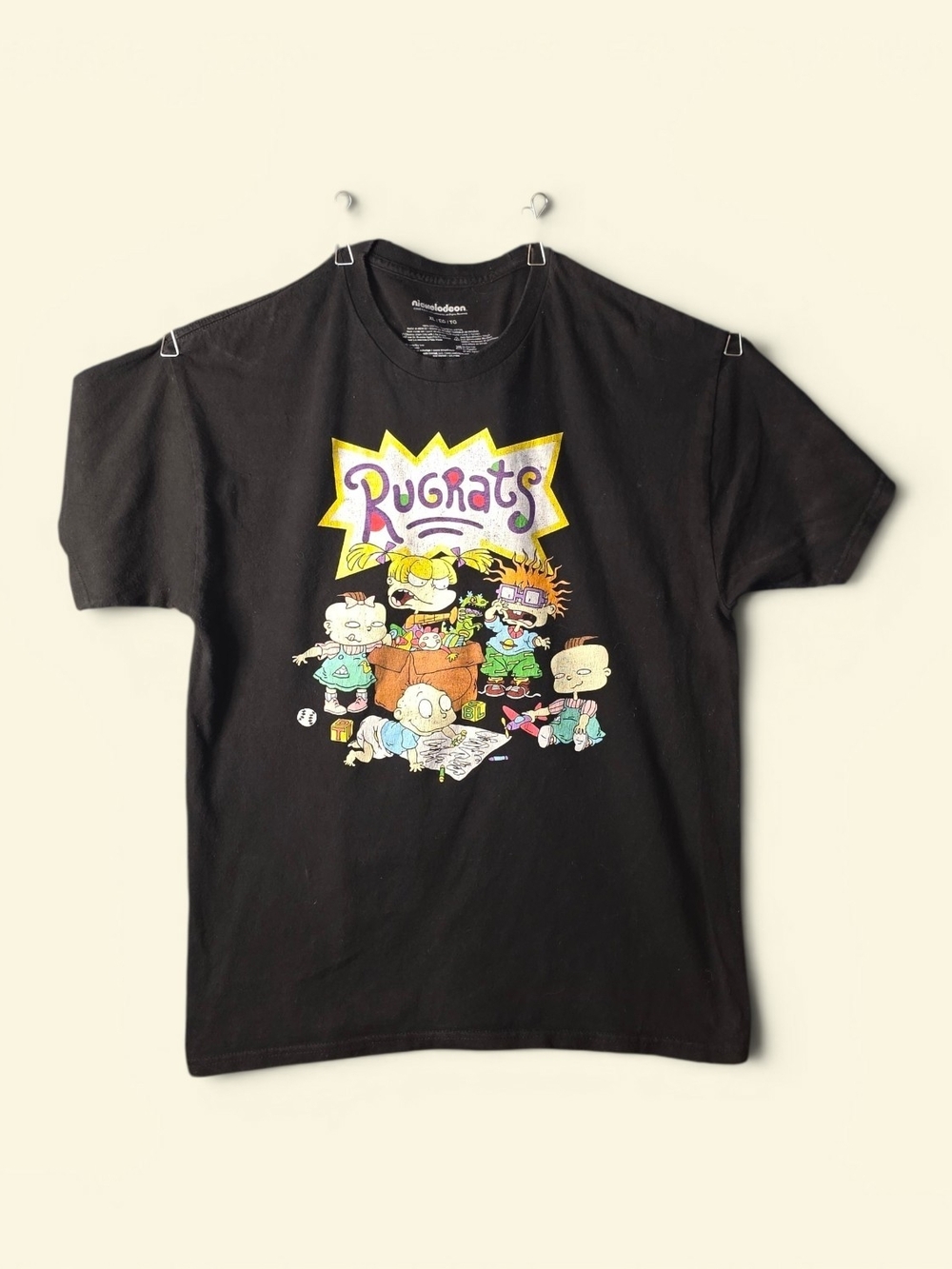 Nickelodeon Rugrats Black Graphic Tee with Colorful Cartoon Print